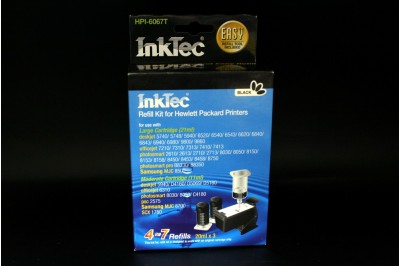 Уценка! Заправочный набор HPI-6067T Black pigment (черный) для HP C8767 (96/339/130/853) (в наборе: чернила 20 мл x 3, заправочный зажим) InkTec  